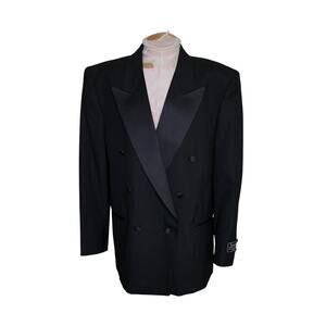Lucasini Vintage Jacket Blazer Wool 43/37‎ Black Tuxedo NWT